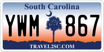 SC license plate YWM867