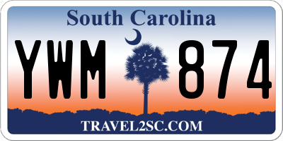 SC license plate YWM874