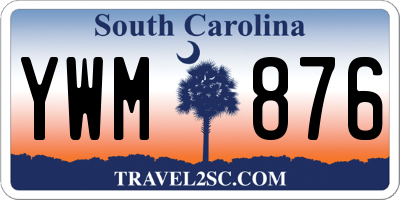 SC license plate YWM876