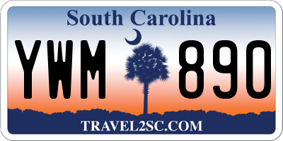 SC license plate YWM890