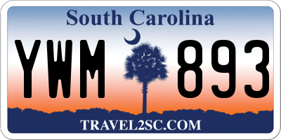 SC license plate YWM893