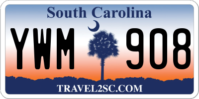 SC license plate YWM908