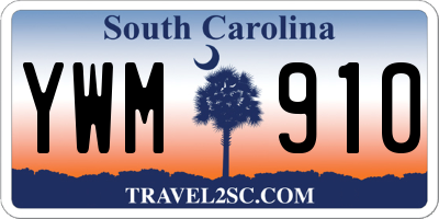 SC license plate YWM910