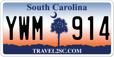 SC license plate YWM914