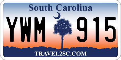 SC license plate YWM915