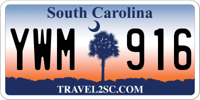 SC license plate YWM916