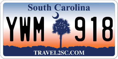 SC license plate YWM918