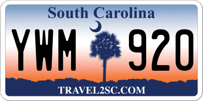 SC license plate YWM920