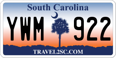 SC license plate YWM922