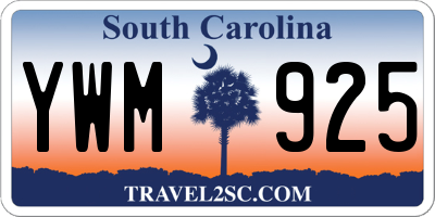 SC license plate YWM925
