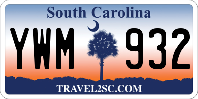 SC license plate YWM932