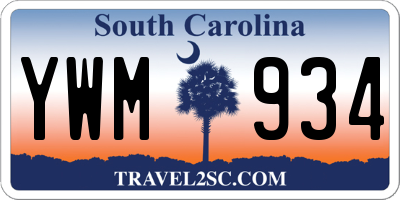 SC license plate YWM934