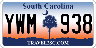 SC license plate YWM938