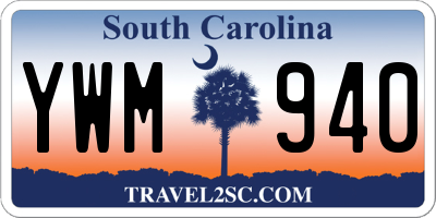 SC license plate YWM940