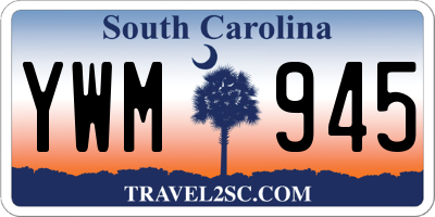 SC license plate YWM945