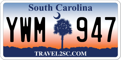 SC license plate YWM947