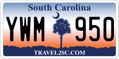 SC license plate YWM950