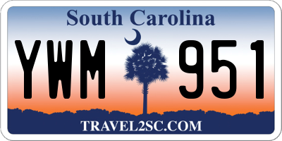 SC license plate YWM951