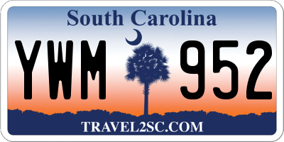 SC license plate YWM952