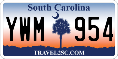 SC license plate YWM954