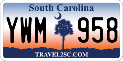 SC license plate YWM958