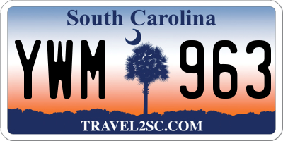 SC license plate YWM963