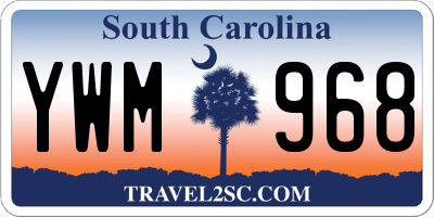 SC license plate YWM968