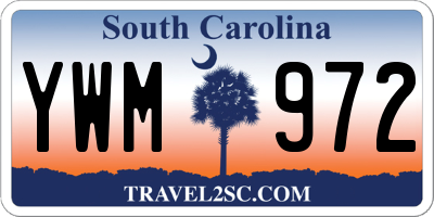 SC license plate YWM972