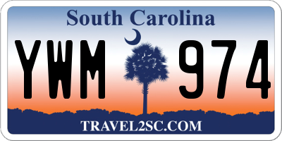 SC license plate YWM974