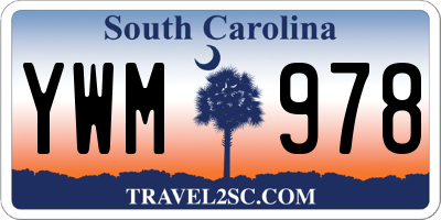SC license plate YWM978