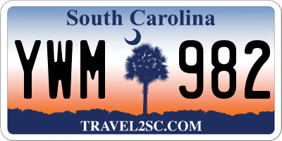 SC license plate YWM982
