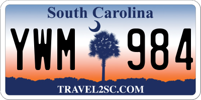 SC license plate YWM984