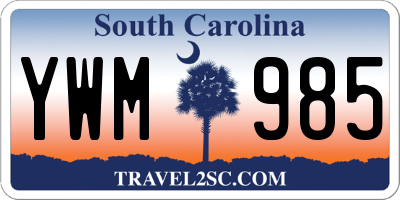 SC license plate YWM985