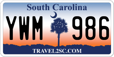 SC license plate YWM986