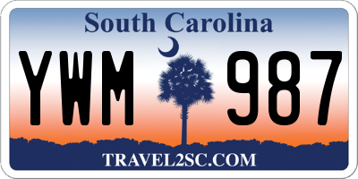 SC license plate YWM987