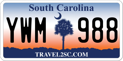 SC license plate YWM988