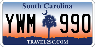 SC license plate YWM990