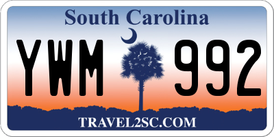 SC license plate YWM992
