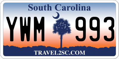 SC license plate YWM993