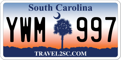 SC license plate YWM997