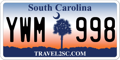 SC license plate YWM998
