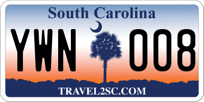 SC license plate YWN008