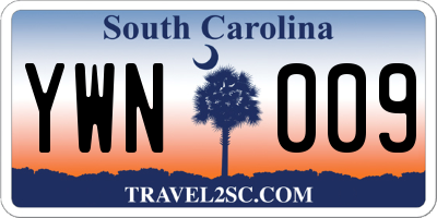 SC license plate YWN009