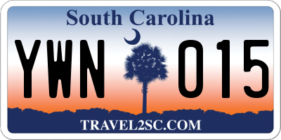 SC license plate YWN015