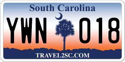 SC license plate YWN018