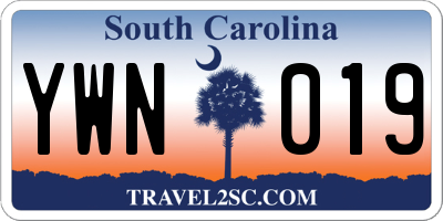 SC license plate YWN019