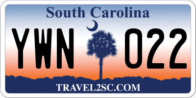 SC license plate YWN022