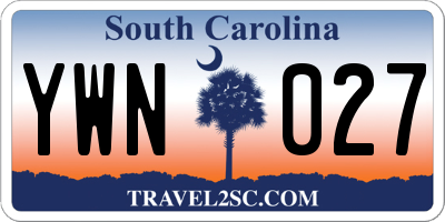 SC license plate YWN027