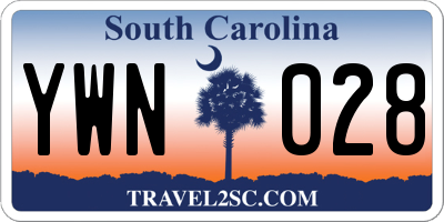 SC license plate YWN028