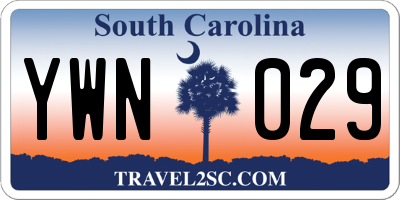 SC license plate YWN029